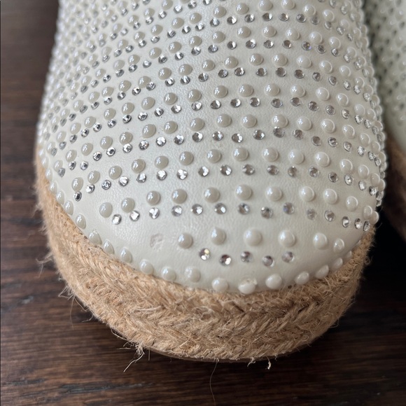 Andiamo Ateddy Rhinestone and Pearl Embellished Slip-on Espadrilles size 7.5 - Picture 13 of 14